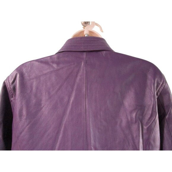 Vintage Purple Lambskin Leather Jacket Preston York Size L GUC - Picture 13 of 16